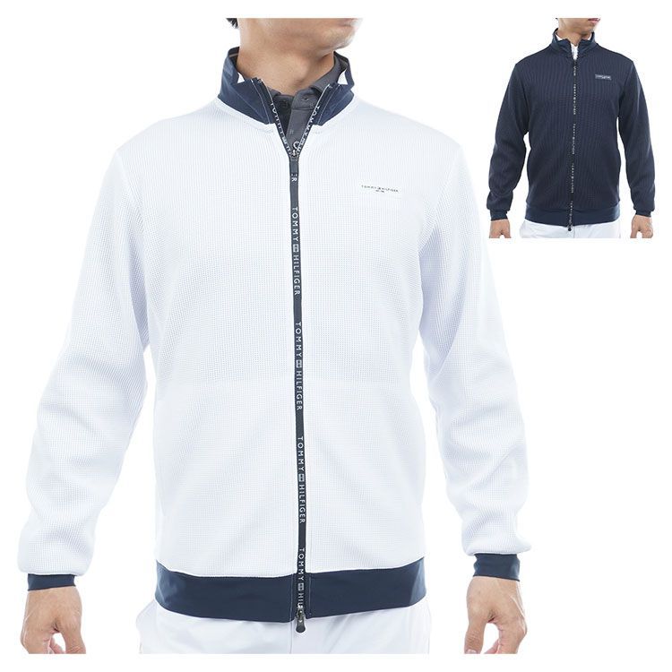 トミーヒルフィガー ゴルフ ブルゾン メンズ 長袖 ジャケット スウェットジャケット フルジップ UVカット ストレッチ ゴルフウェア ブランド 無地 春 秋 冬 THMA552 トミーヒルフィガー ゴルフ ブルゾン メンズ 長袖 ジャケット