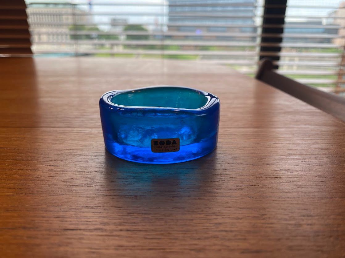 エリック・ホグラン BODA 灰皿 アッシュトレイ ペーパーウェイト 青