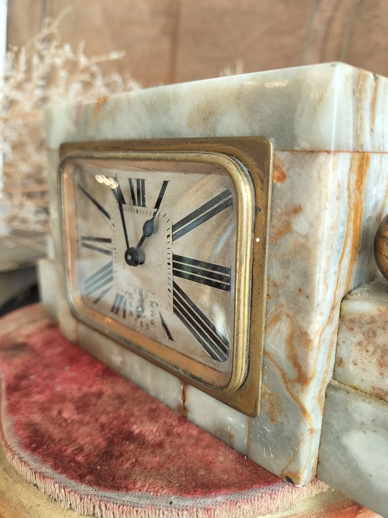 フランス アンティーク 大理石ゼンマイ 目覚まし時計 実働 美品 - メルカリ