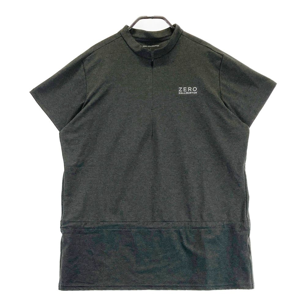 サイズ L ZERO ゼロハリバートン ハーフジップ 半袖Tシャツ グレー系 ゴルフウェア メンズ ストスト