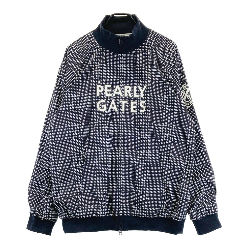 サイズ 7 PEARLY GATES パーリーゲイツ 蓄熱 長袖ジャケット グレンチェック柄 ネイビー系 ゴルフウェア メンズ ストスト