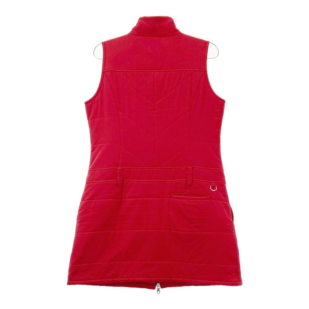 サイズ M MUNSING WEAR マンシングウェア 中綿 ノースリーブワンピース ベスト レッド系 ゴルフウェア レディース ストスト