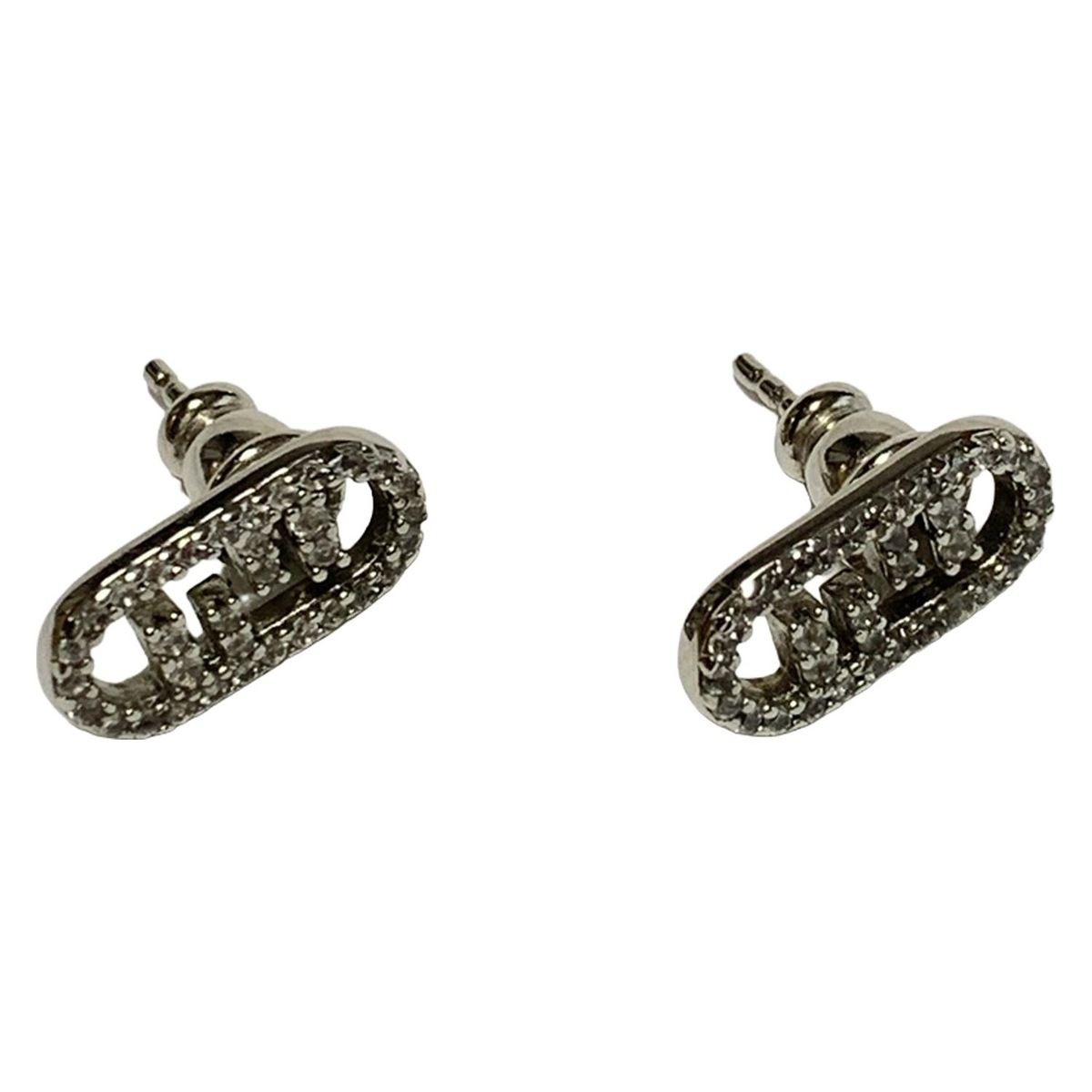 FENDI(フェンディ) ピアス - シルバー×クリア オーロック - メルカリ