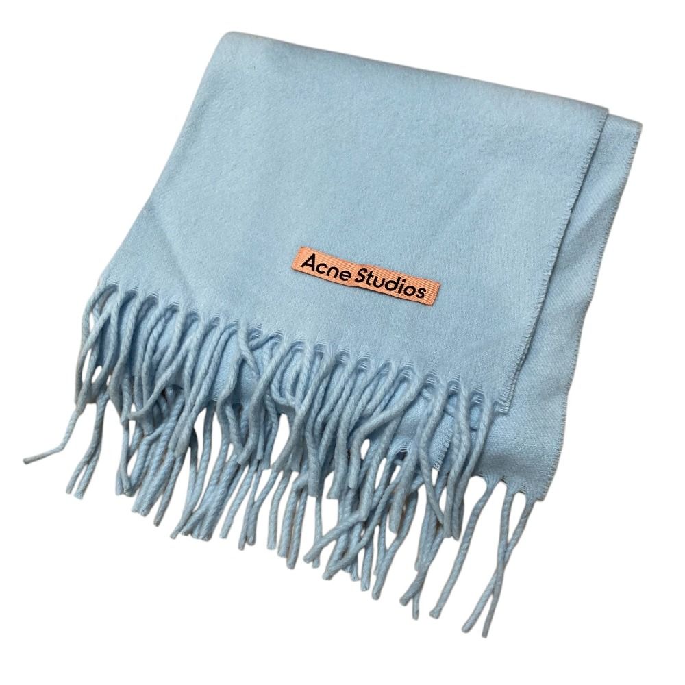Acne Studios アクネストゥディオズ フリンジ ロングマフラー CA 0210 ブルー レディース 古着