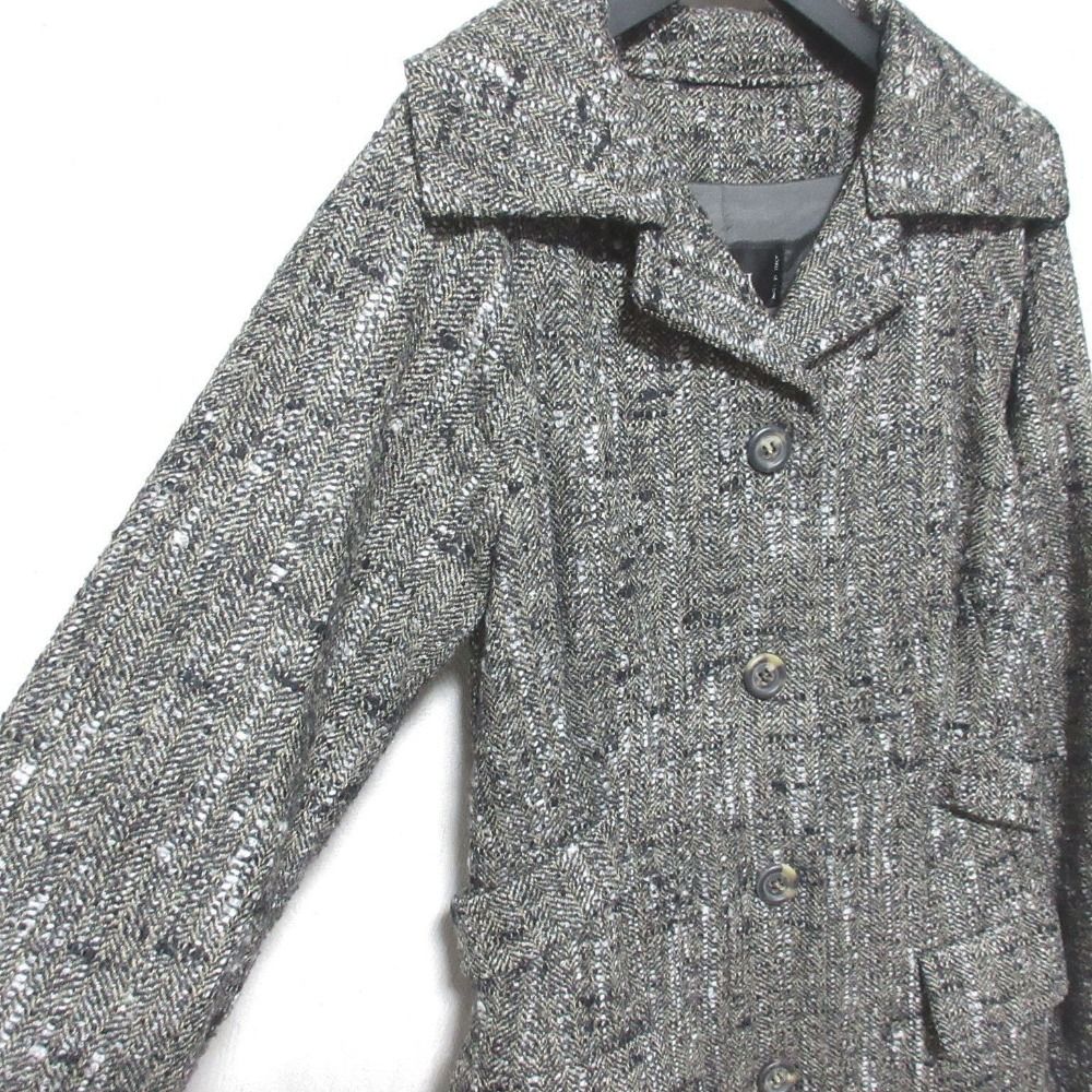 美品 CIVIDINI チヴィディーニ ウール ツイードコート 42 グレー
