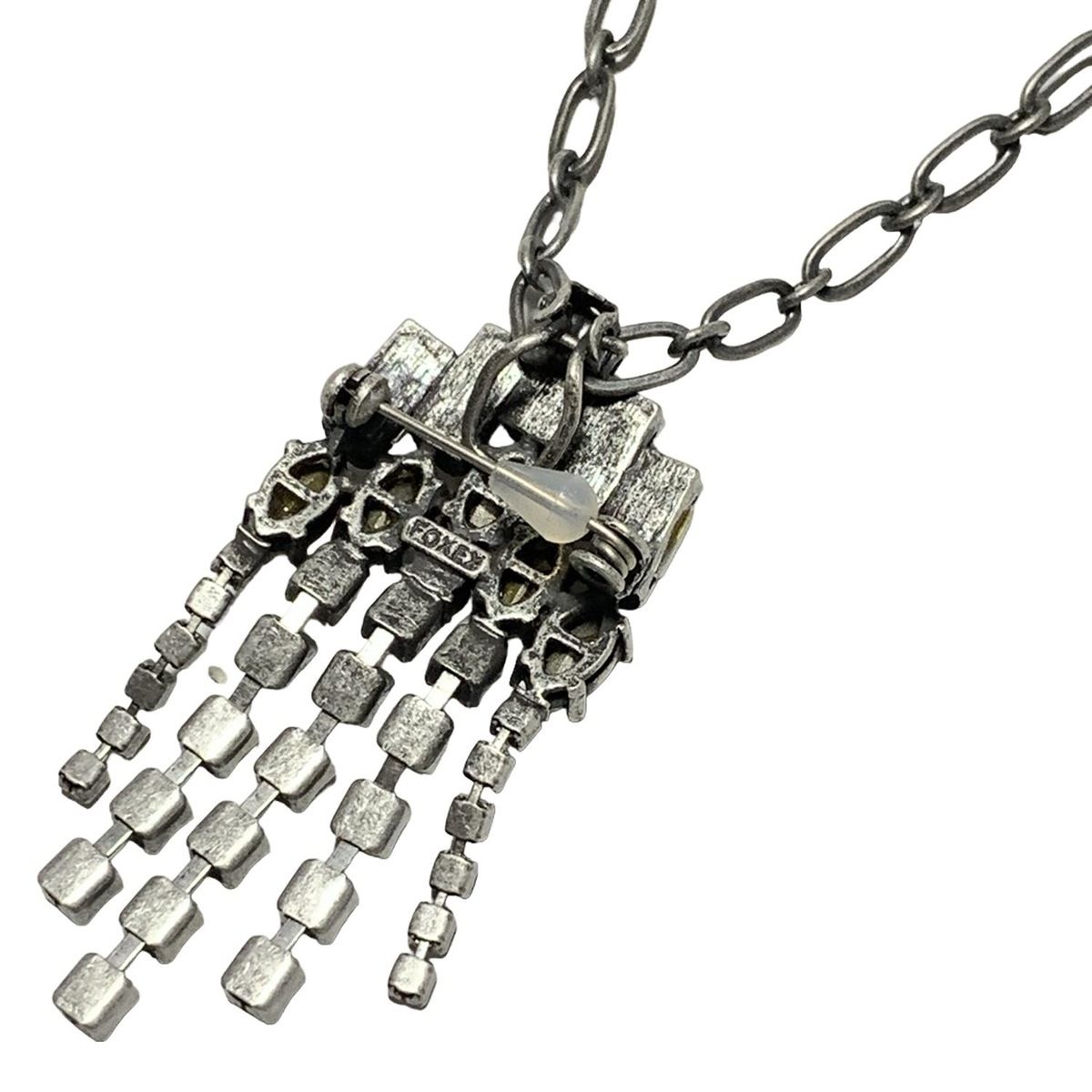 FOXEY(フォクシー) ネックレス - シルバー×クリア×ブラウン ライン