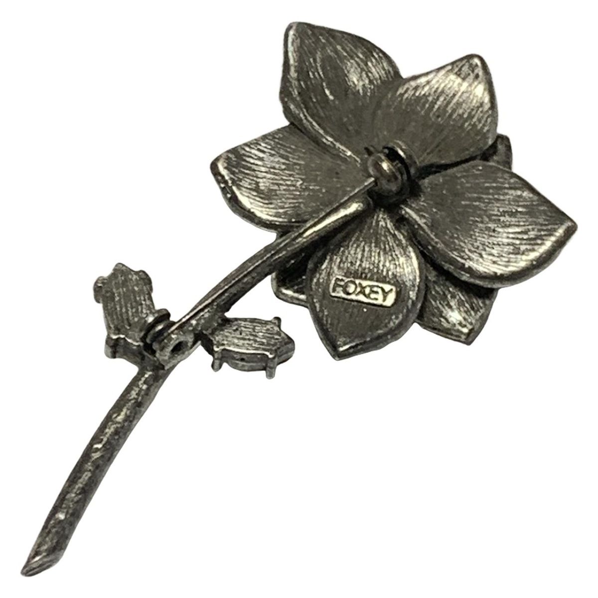 【美品】FOXEY フォクシー　シルバー 花形 ブローチ FOXEY - フォクシー ブローチの通販 by エコスタイル｜フォクシーなら