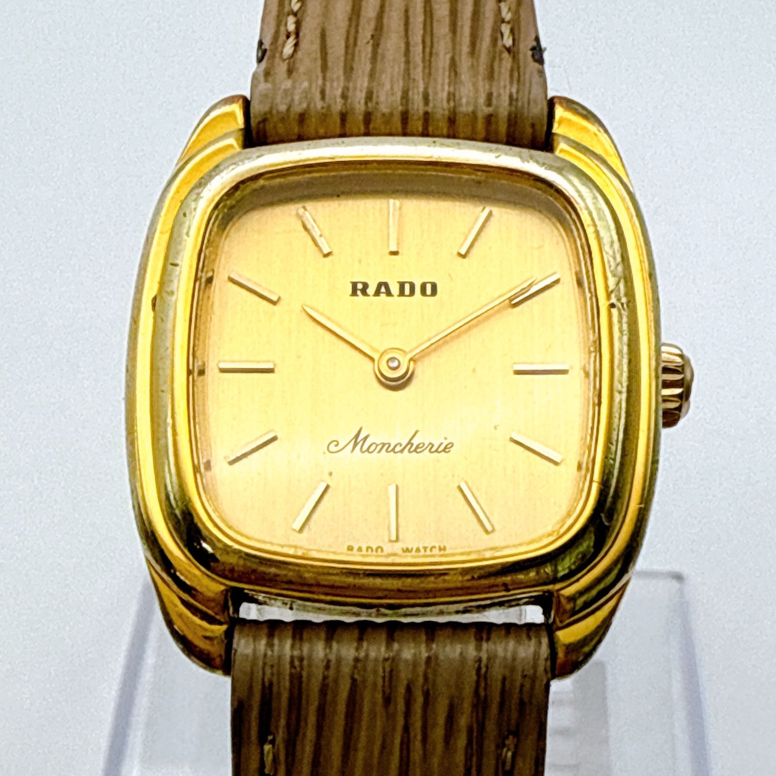 A 102 アンティーク RADO Moncherie ラドー ゴールド クッション型ケース 手巻き機械式 レディースウォッチ