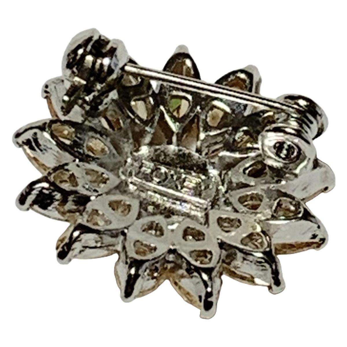 FOXEY(フォクシー) ブローチ - クリア×オレンジ×シルバー ライン