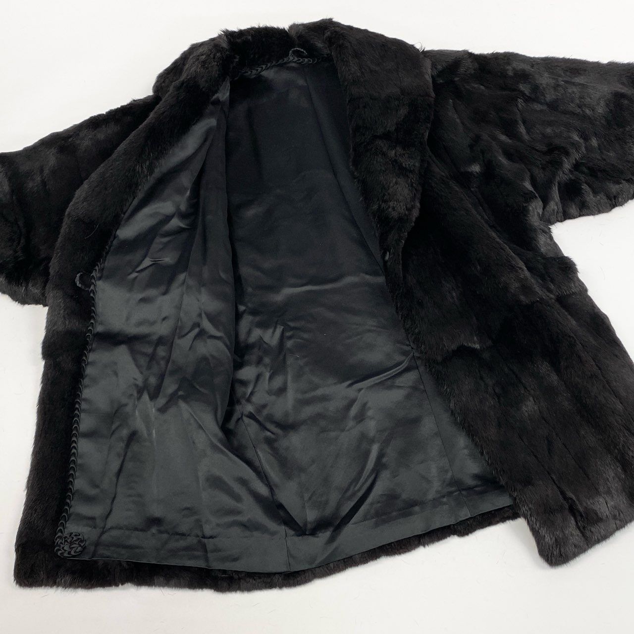 23l1《本毛皮》 ラビットファー 毛皮コート ロングコート ファーコート