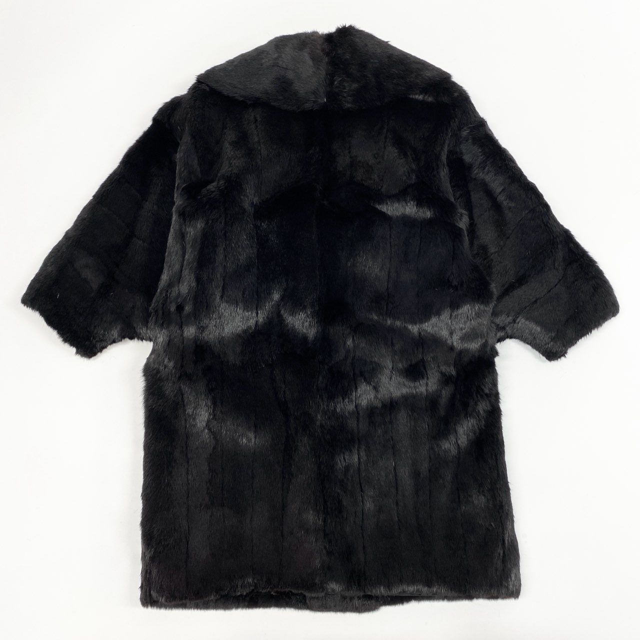 ラビットファー ロング 毛皮コート ブラック 13号 23l1《本毛皮》 ラビットファー 毛皮コート ロングコート ファーコート