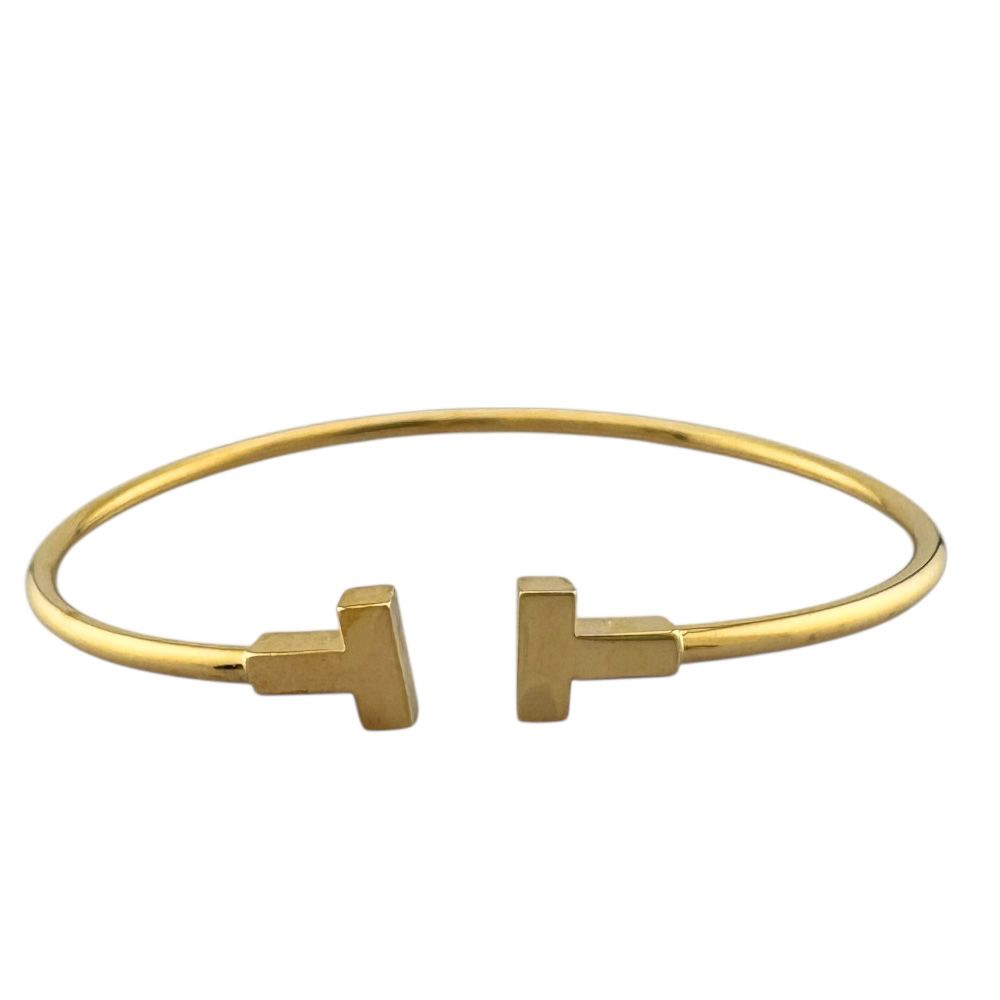 ティファニー Tナローワイヤー バングル 18金 K 18イエローゴールド レディース TIFFANY Co