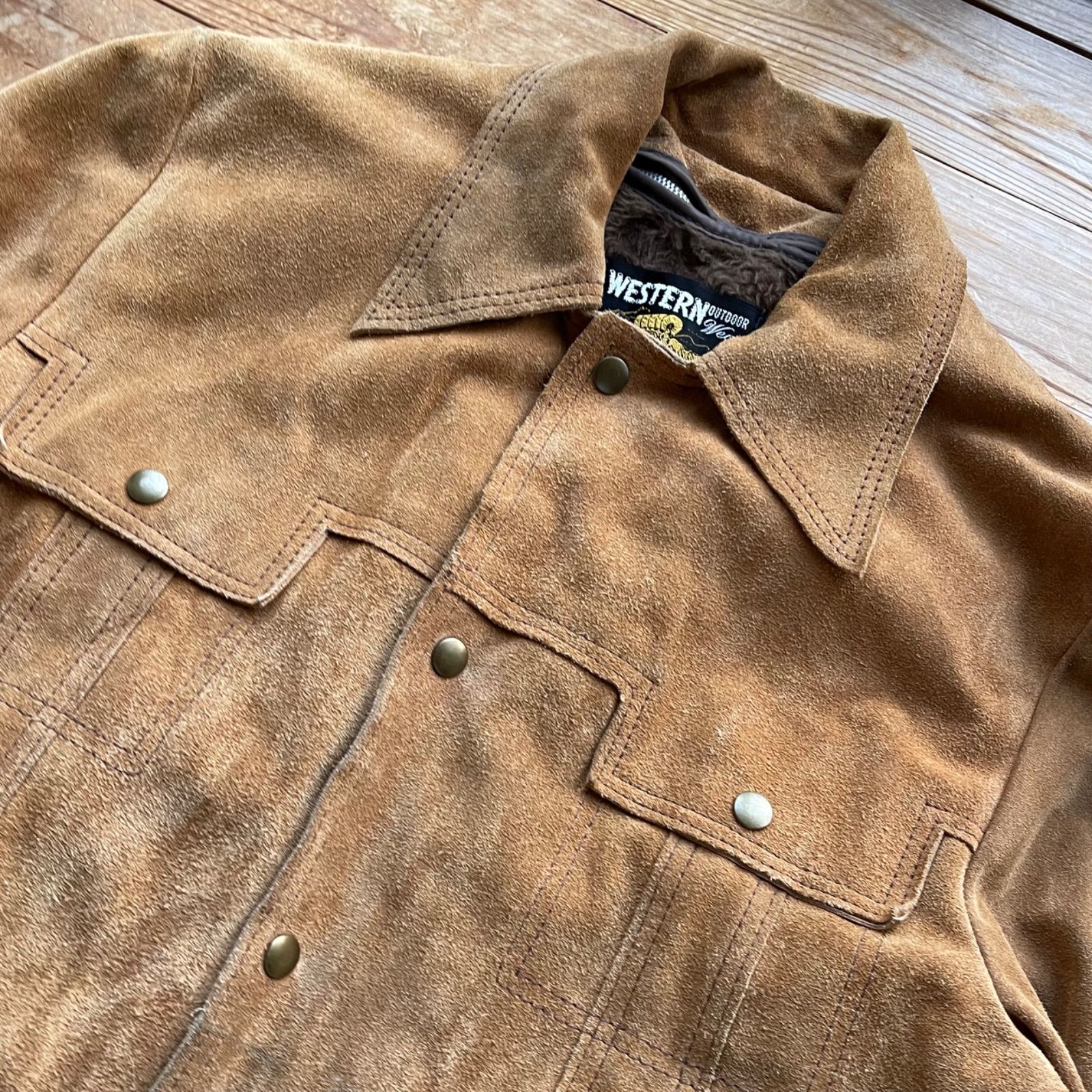 70's Sears suede leather western tracker jacket. 古着 シアーズ