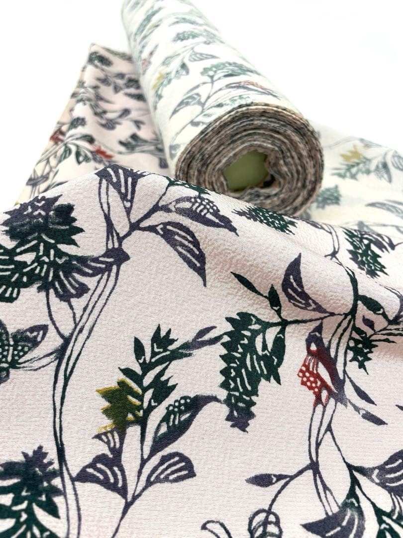 小紋 紅型調 全体柄 丹後ちりめん 反物 正絹 O 128