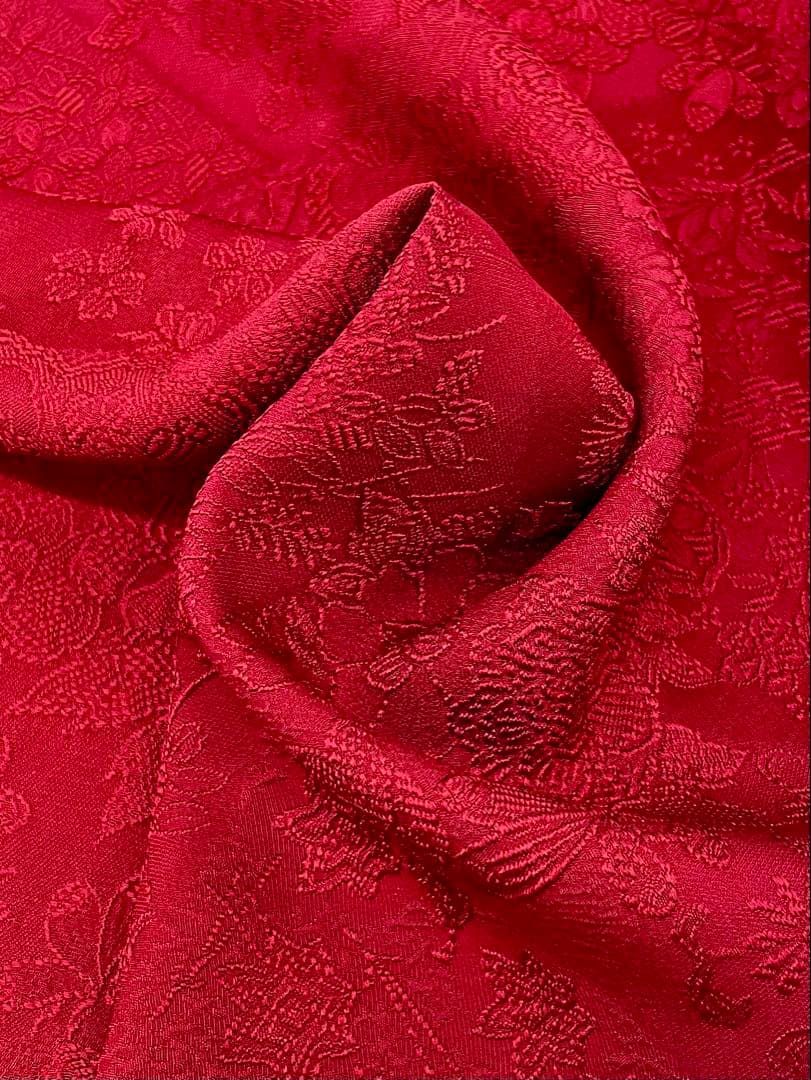 色無地 山岡古都 染織 草木染 ふくれ織 紋意匠 正絹 反物 O 130