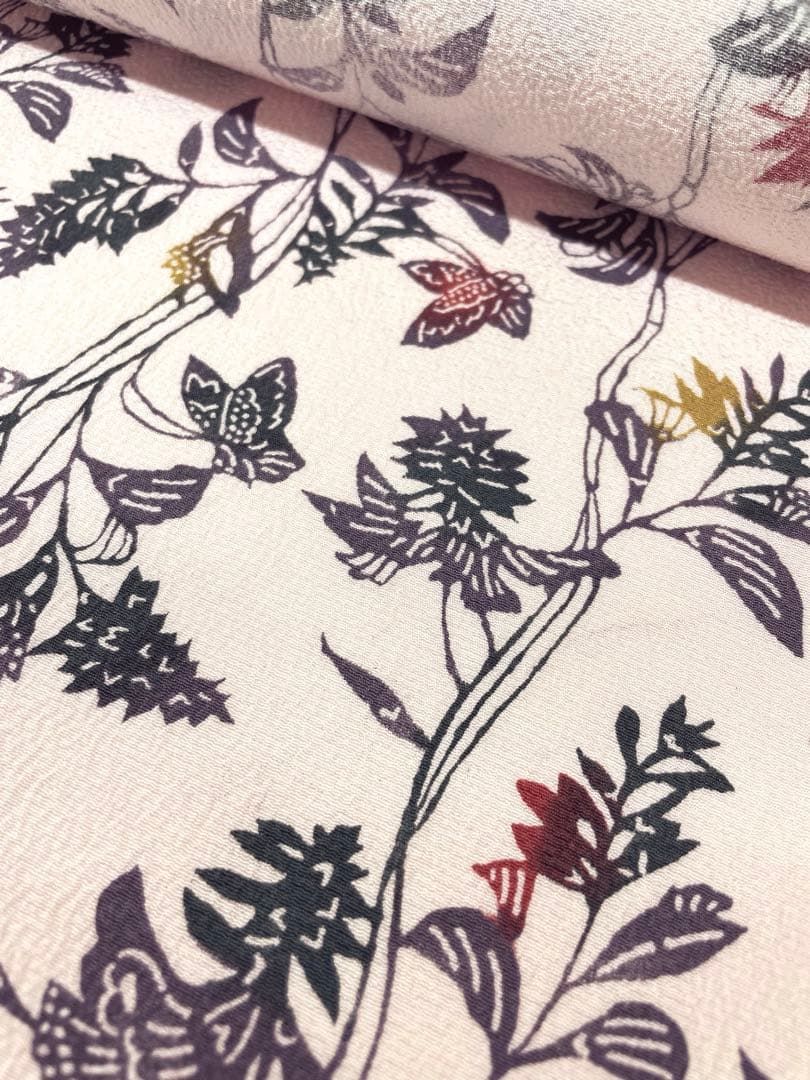 小紋 紅型調 全体柄 丹後ちりめん 反物 正絹 O128 - メルカリ