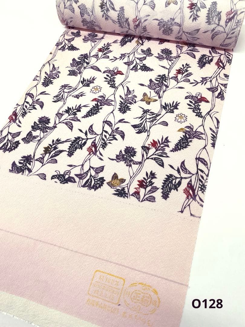 小紋 紅型調 全体柄 丹後ちりめん 反物 正絹 O128 - メルカリ