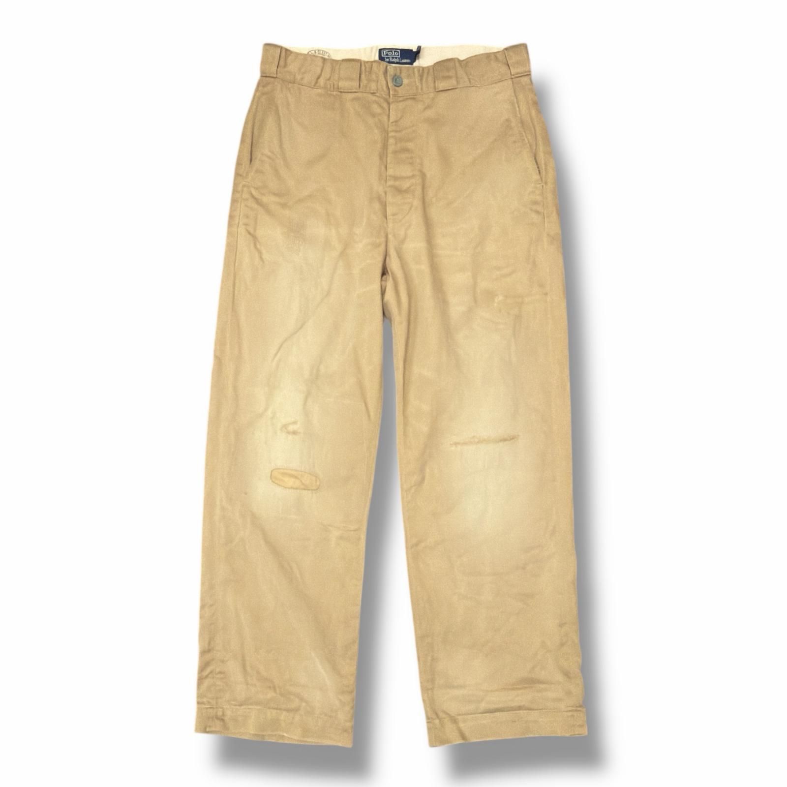 RALPH LAUREN THE BIG CHINO チノパンツ スラックス リペア加工 ラルフローレン ベージュ 32 3326 M