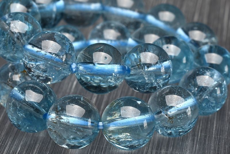 １点物 AA 高い透明度 ブルートパーズ 8.5 mm ブレスレット パワーストーン 天然石 _U 8139