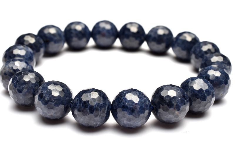 １点物 サファイア 11.5 mm 128面カット ブレスレット パワーストーン 天然石 _MC 1565