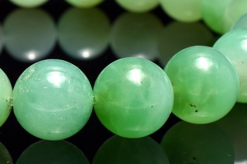 １点物 高発色 癒やしのグリーン クリソプレーズ 10 mm グラデーション ブレスレット パワーストーン 天然石 _MC 1575