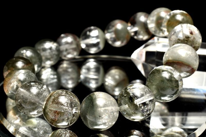 １点物 半々タイプ グリーン ガーデンクォーツ 12 5 mm ブレスレット パワーストーン 天然石 _MC 1590