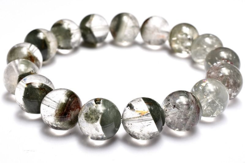  １点物 半々タイプ グリーン ガーデンクォーツ 12 5 mm ブレスレット パワーストーン 天然石 _MC 1590 ブレスレット バングル アクセサリー