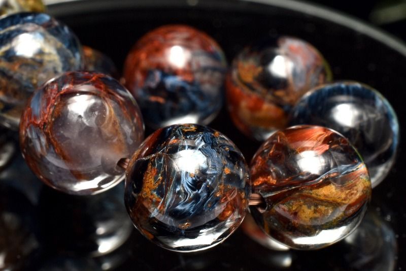 １点物 嵐の石 シリカ共生 ピーターサイト 12.5 mm ブレスレット パワーストーン 天然石 _MC 1611