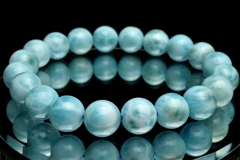 １点物 AA カリブの宝石 ラリマー 10 mm ブレスレット パワーストーン 天然石 _MC 1685