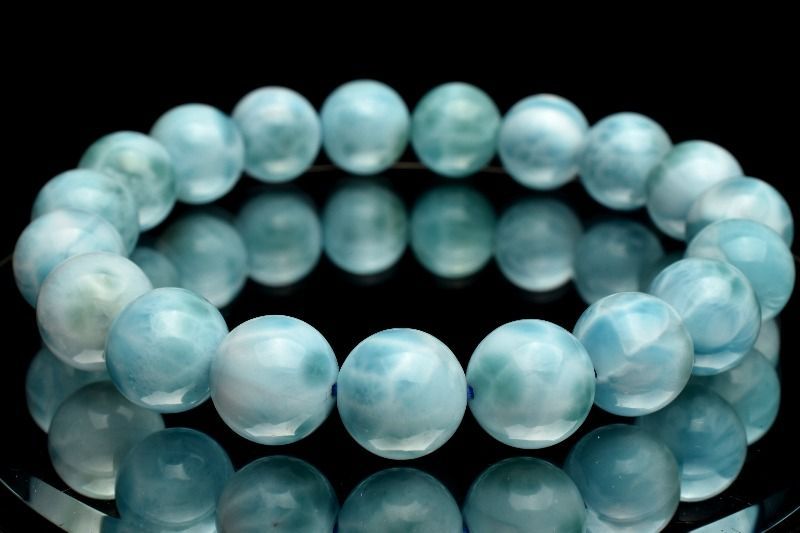 １点物 AA カリブの宝石 ラリマー 10 mm ブレスレット パワーストーン 天然石 _MC 1684