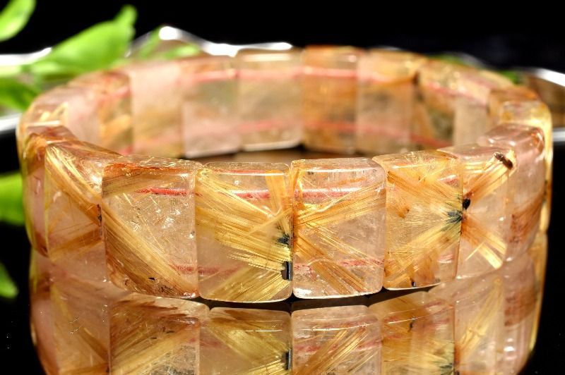 １点物 迫力金針 ゴールドルチルクォーツ 8 10 x 14 mm バングル パワーストーン 天然石 _MC 1725