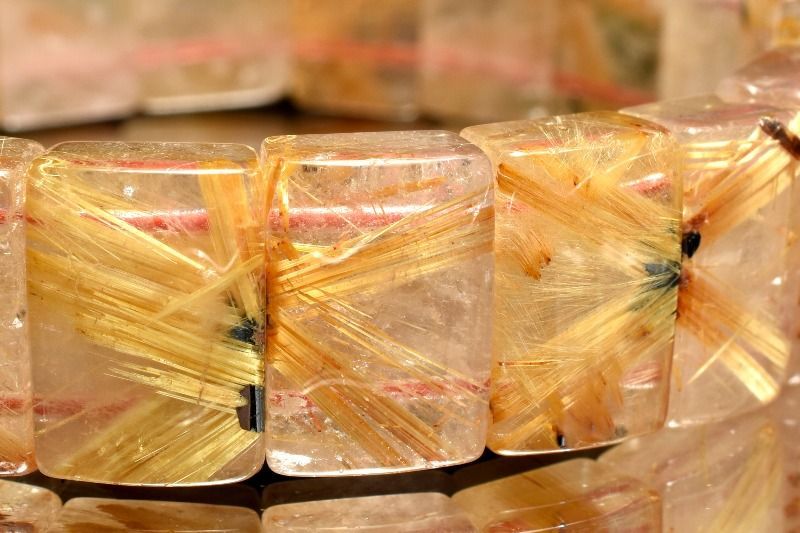 １点物 迫力金針 ゴールドルチルクォーツ 8-10 x 14 mm バングル パワーストーン 天然石 _MC 1725