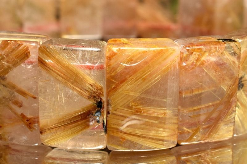 １点物 迫力金針 ゴールドルチルクォーツ 8.5-11 x 15 mm バングル パワーストーン 天然石 _MC 1726