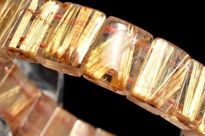 １点物 数量 迫力金針 ゴールドタイチンルチルクォーツ 7-8.5 x 12 mm バングル パワーストーン 天然石 _MC 1746