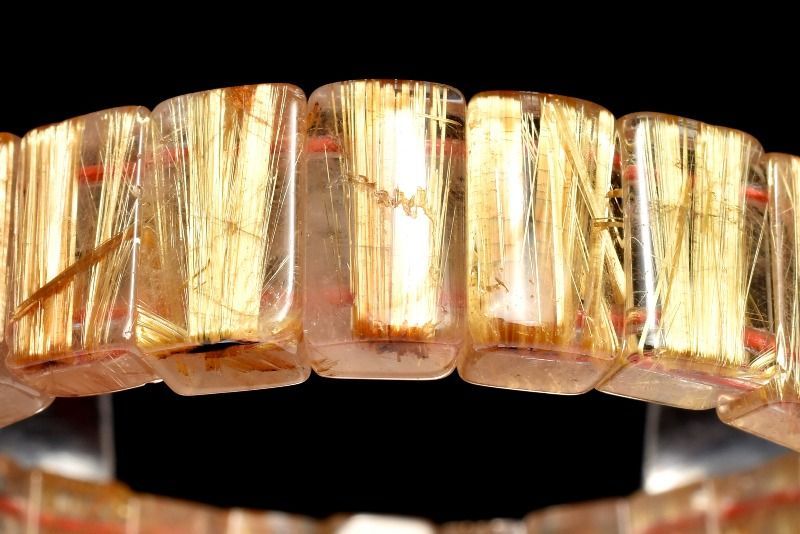  １点物 数量 迫力金針 ゴールドタイチンルチルクォーツ 7-8.5 x 12 mm バングル パワーストーン 天然石 _MC 1746 ブレスレット バングル アクセサリー