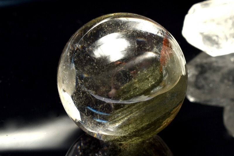 1点物】幻想風景 ガーデンクォーツ(庭園水晶) 25mm 丸玉(台座付き