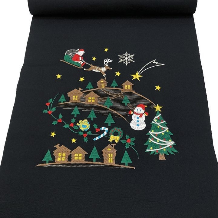 期間限定 お値引き中】新品 未仕立て品 名古屋帯 九寸帯 クリスマス