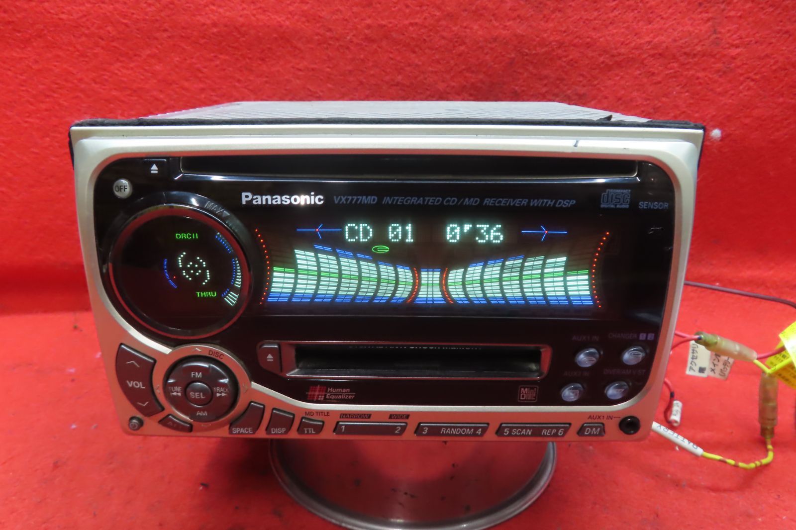 CS 2285 付 パナソニック VX 777 MD CDプレーヤー デッキ カーオーディオ 2 DIN AUX