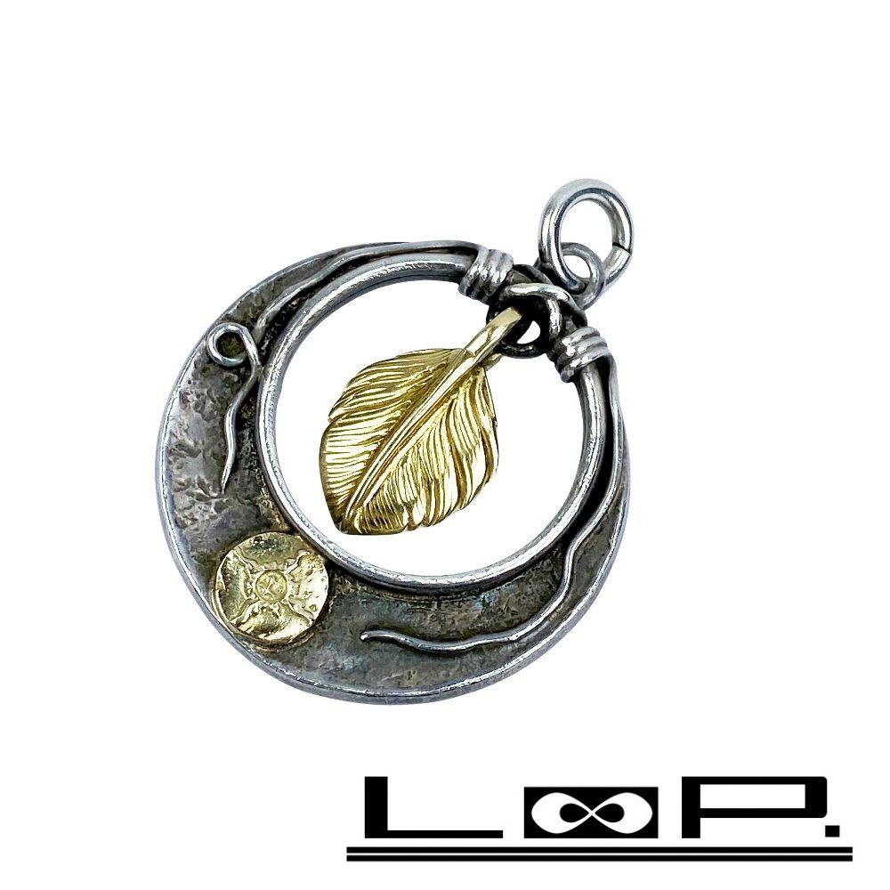 ファーストアローズ ペンダントトップ ハートフェザー 穴抜き コンビ シルバー ゴールド K 18 SV 925 22 g 485121 7