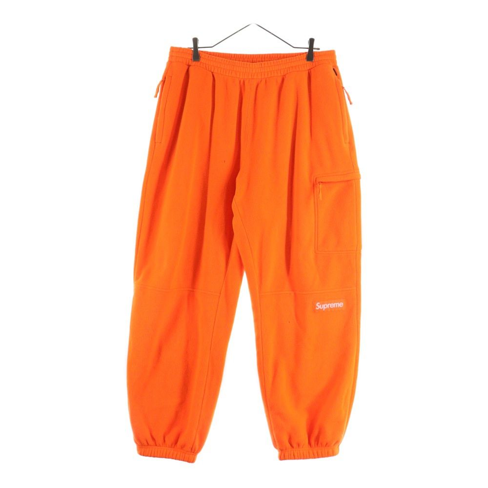 SUPREME シュプリーム 19 AW POLARTEC Pant ポーラーテック ワッペンロゴ フリース スウェット ジョガーパンツ オレンジ