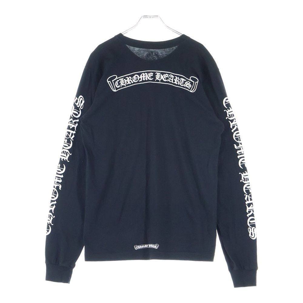 CHROME HEARTS クロムハーツ CH SCROLL LABEL スクロールラベル アームプリント クルーネック長袖Tシャツカットソー ロングスリーブ ロンT ブラック