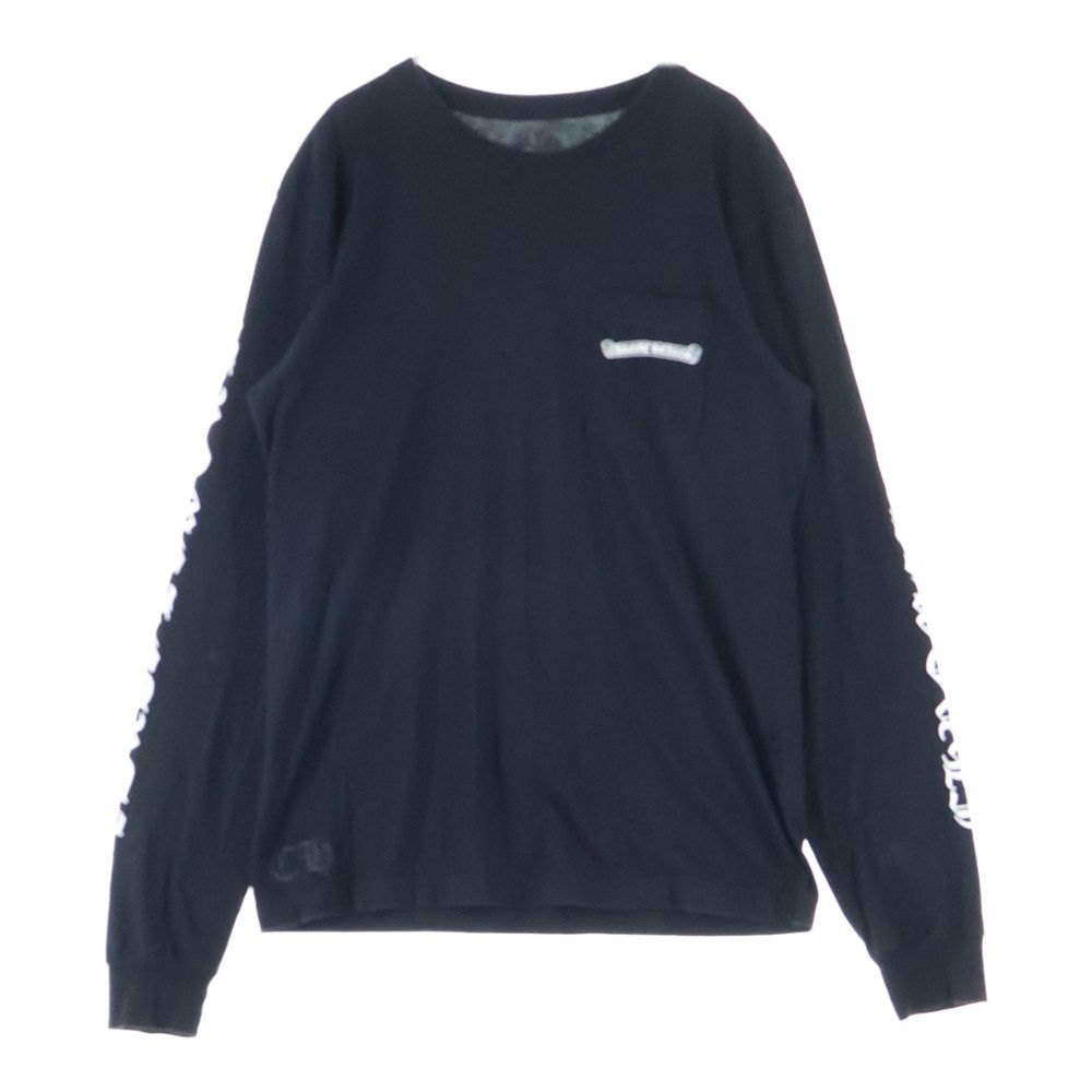 CHROME HEARTS クロムハーツ CH SCROLL LABEL スクロールラベル アームプリント クルーネック長袖Tシャツカットソー ロングスリーブ ロンT ブラック