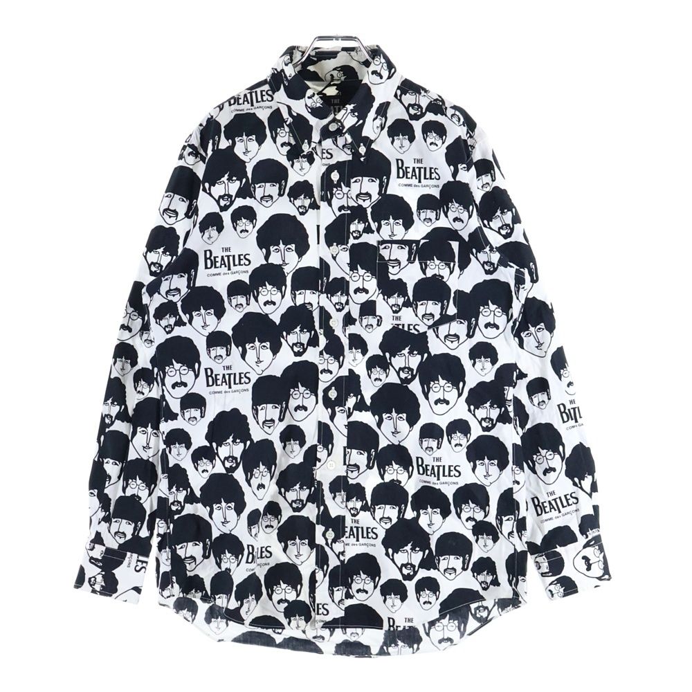 COMME des GARCONS コムデギャルソン THE BEATLES ビートルズ フェイス プリント長袖シャツ ホワイト VB-B 001