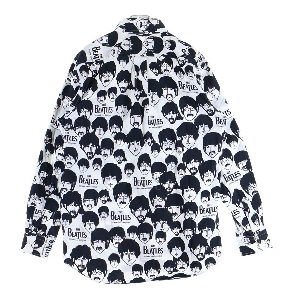COMME des GARCONS コムデギャルソン THE BEATLES ビートルズ フェイス プリント長袖シャツ ホワイト VB-B 001