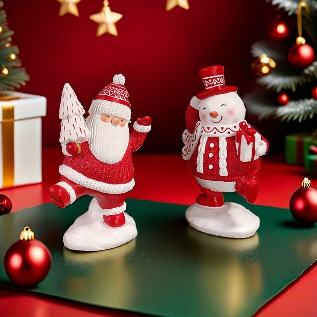  クリスマス オブジェ 置物 雪だるまとサンタクロース サンタさん サンタ ガーデンオーナメント インテリア インテリア雑貨 室内 寝室 玄関 癒しグッズ 庭 ガーデニング プレゼント ギフト 樹脂 クリスマス装飾 ミニチュア家具 置物 インテリア小物