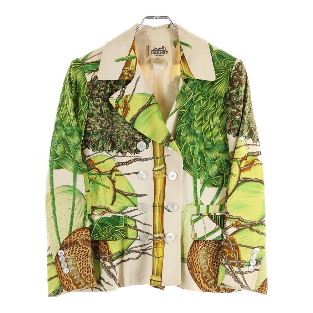 HERMES (エルメス) Hロゴ 馬車柄 セリエボタン ジャガード プリーツ