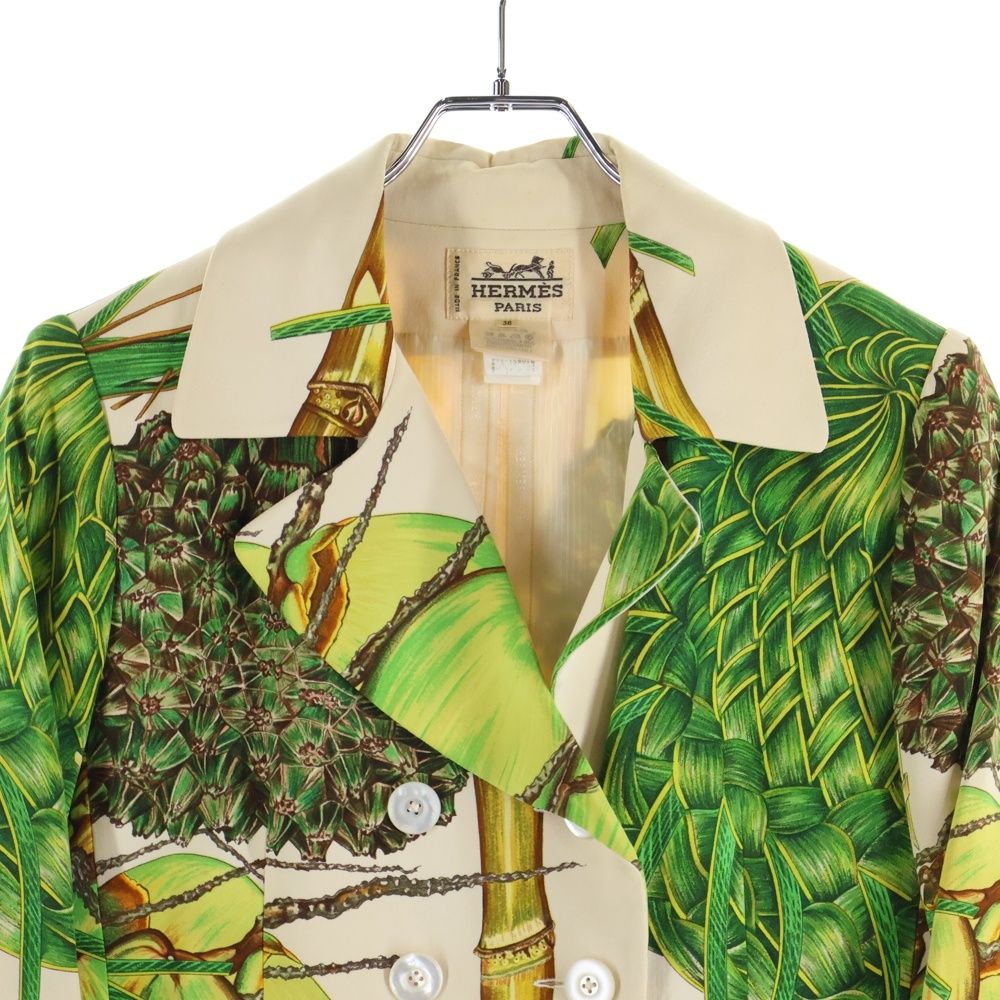 HERMES (エルメス) Hロゴ 馬車柄 セリエボタン ジャガード プリーツ