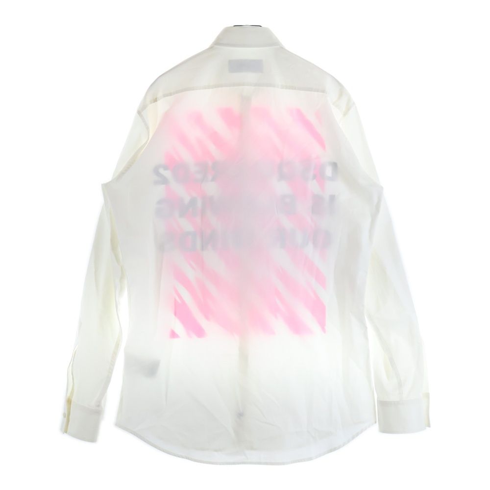 ディースクエアード グラフィックロゴ 長袖シャツ ホワイト ピンク S 36275 ストレスフリー ハイネック