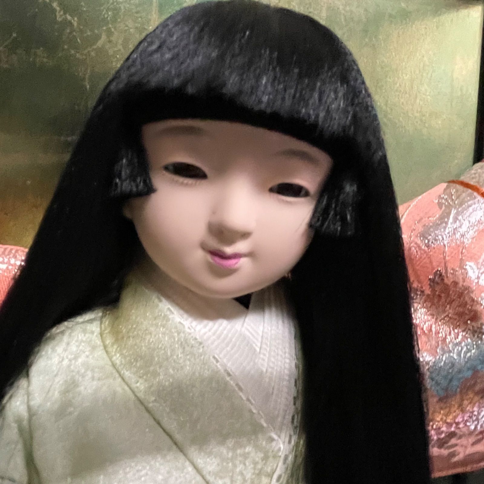 ♭ 錦鳳作 平安人形 雛飾り ガラスケース入り 日本人形 ひな祭り 市松 