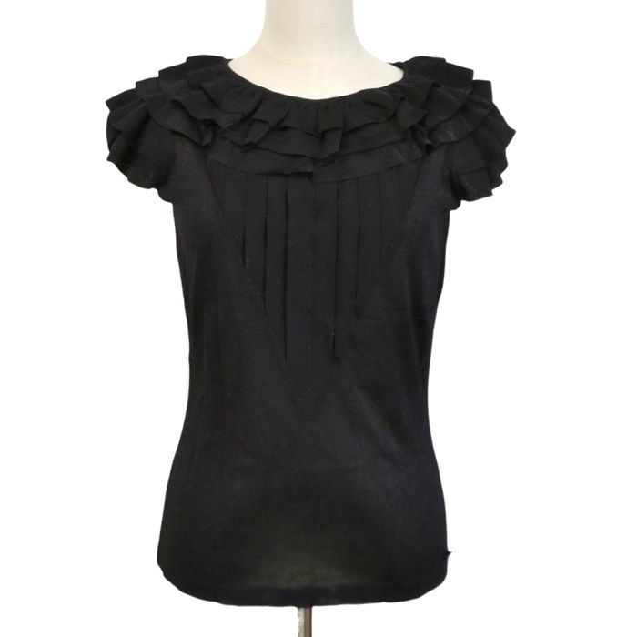 美品 希少 CHANEL サマーニットノースリーブ CHANEL シャネル サマーニット ノースリーブ フリル ラメ サイズ38